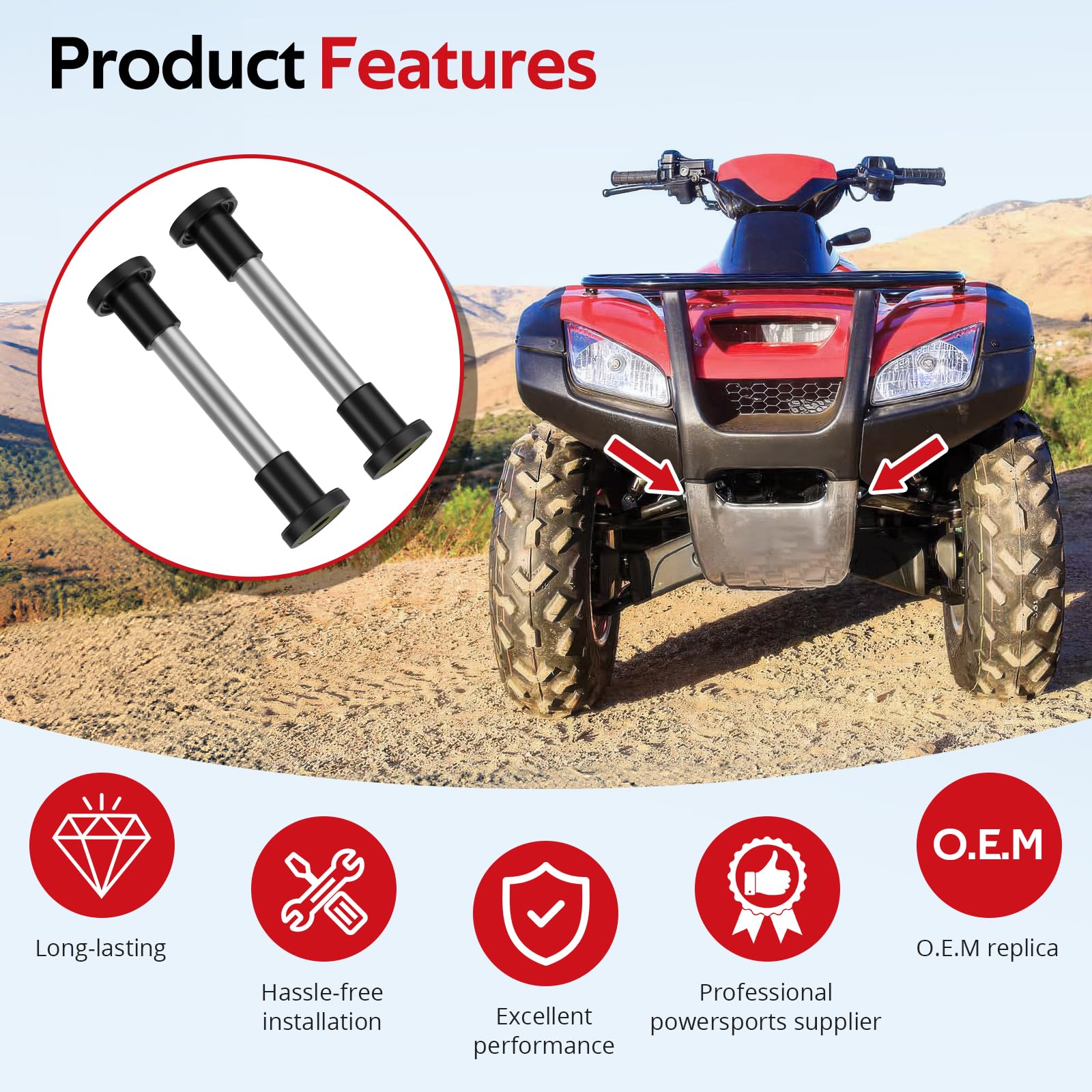 Front Left & Right Upper A Arm Bushing Kit Compatible with Honda